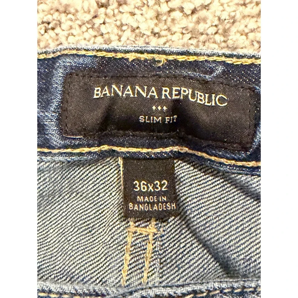 Banana Republic‎ Jeans Mens 36x32 Blue Slim Fit 100% Cotton Medium Wash Denim